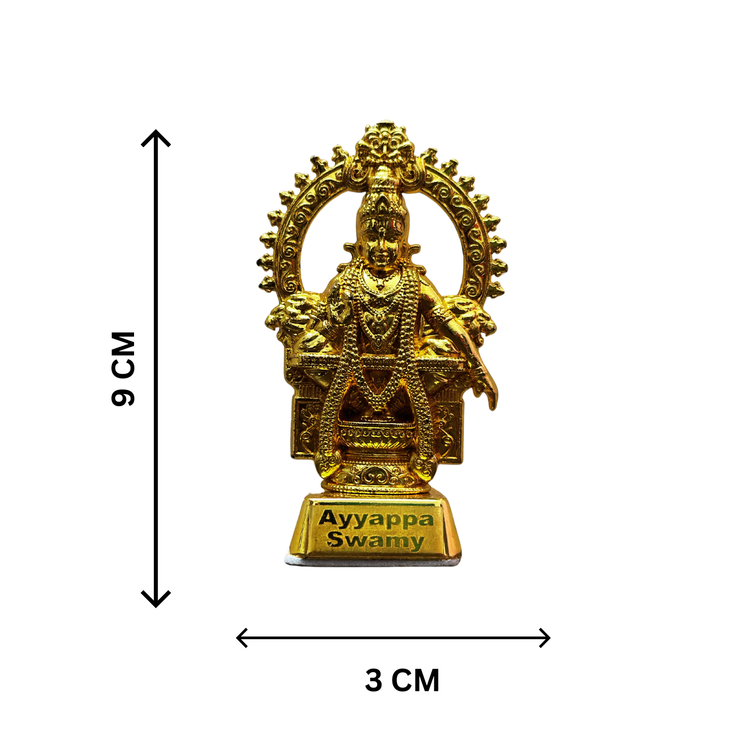 Ayyappan Swamy Idol for Car Dashboard | Antique Gold Metal Lord Ayyappa Statue – Premium Dashboard God Idol by Blessing Lights - Image 4