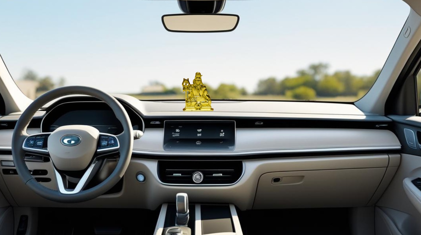 Lord Shiva Idol for Car Dashboard | Premium Antique Metal Mahadev Statue in Copper & Gold – Dashboard God Idol by Blessing Lights - Image 5