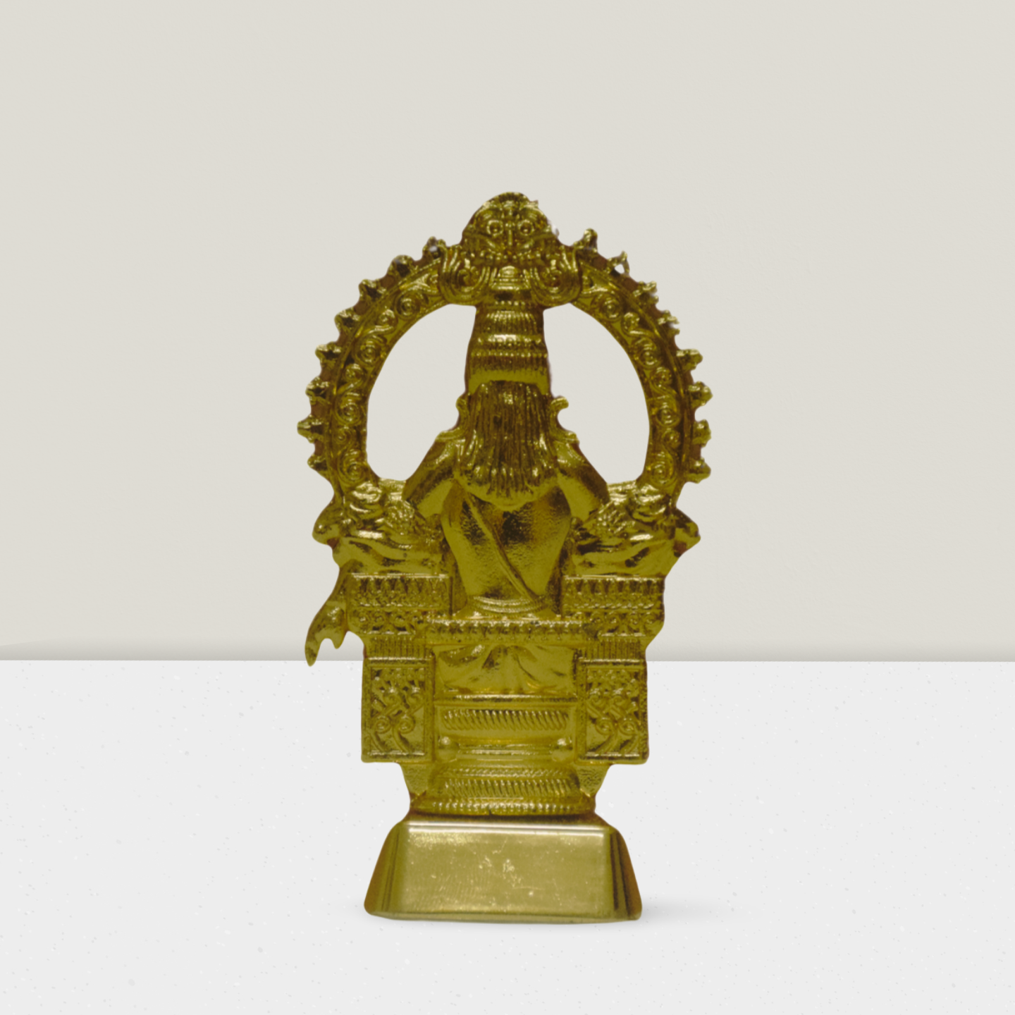 Ayyappan Swamy Idol for Car Dashboard | Antique Gold Metal Lord Ayyappa Statue – Premium Dashboard God Idol by Blessing Lights - Image 3