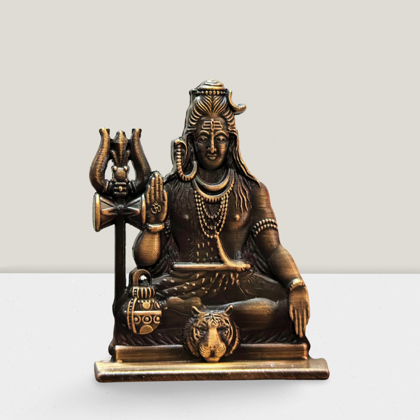 Lord Shiva Idol for Car Dashboard | Premium Antique Metal Mahadev Statue in Copper & Gold – Dashboard God Idol by Blessing Lights - Image 7