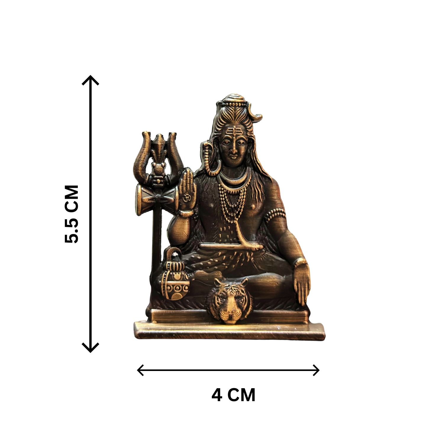 Lord Shiva Idol for Car Dashboard | Premium Antique Metal Mahadev Statue in Copper & Gold – Dashboard God Idol by Blessing Lights - Image 9