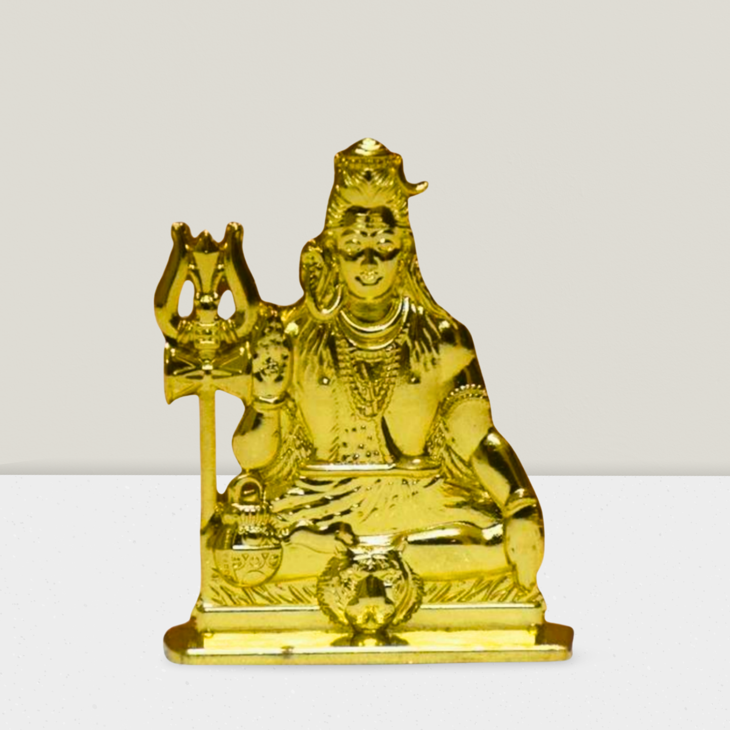 Lord Shiva Idol for Car Dashboard | Premium Antique Metal Mahadev Statue in Copper & Gold – Dashboard God Idol by Blessing Lights - Image 2