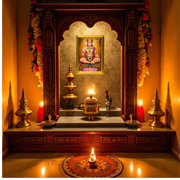 Lord Hanuman LED Photo Frame – A4 Size Wall-Mounted Blessing Pose with Warm Light for Pooja Room & Living Room by Blessing Lights