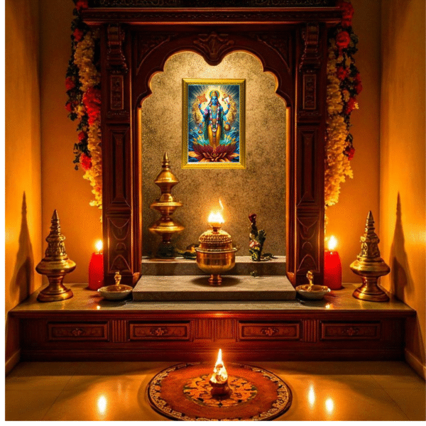 Lord Vishnu LED Photo Frame | Radiant A4 Warm Light Frame for Pooja Room, Hall & Gifting by Blessing Lights